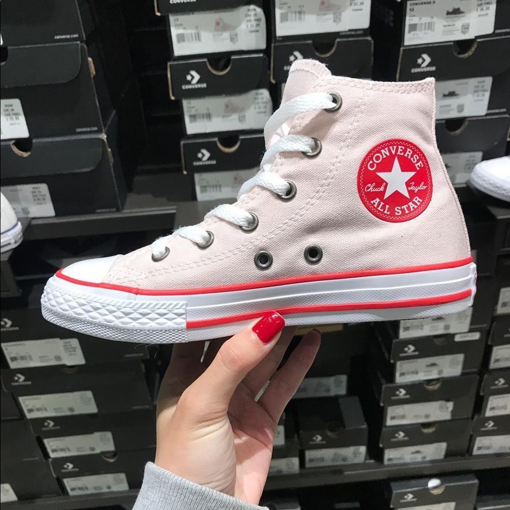 Girls' Converse Chuck Taylor All Star High-Top Sneakers Pink Sizes NIB #660098F - Picture 4 of 11